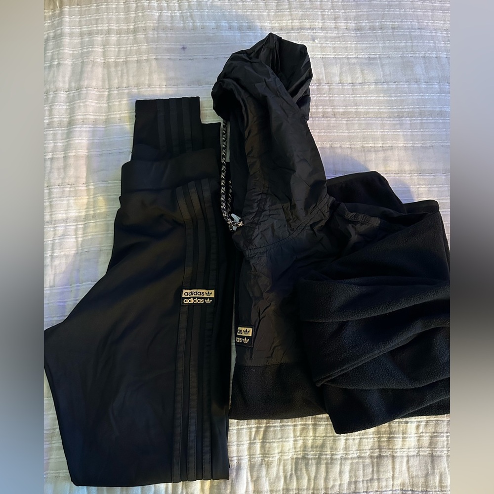 Adidas Black Windbreaker with Logo